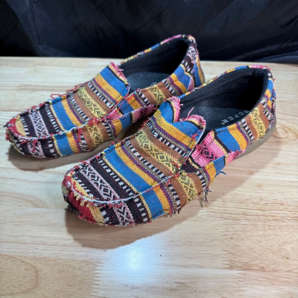 Roper Serape Aztec Driving Loafers Women's Size 10 slip on